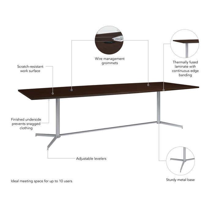 120-inch Office Conference Table with Metal Base
