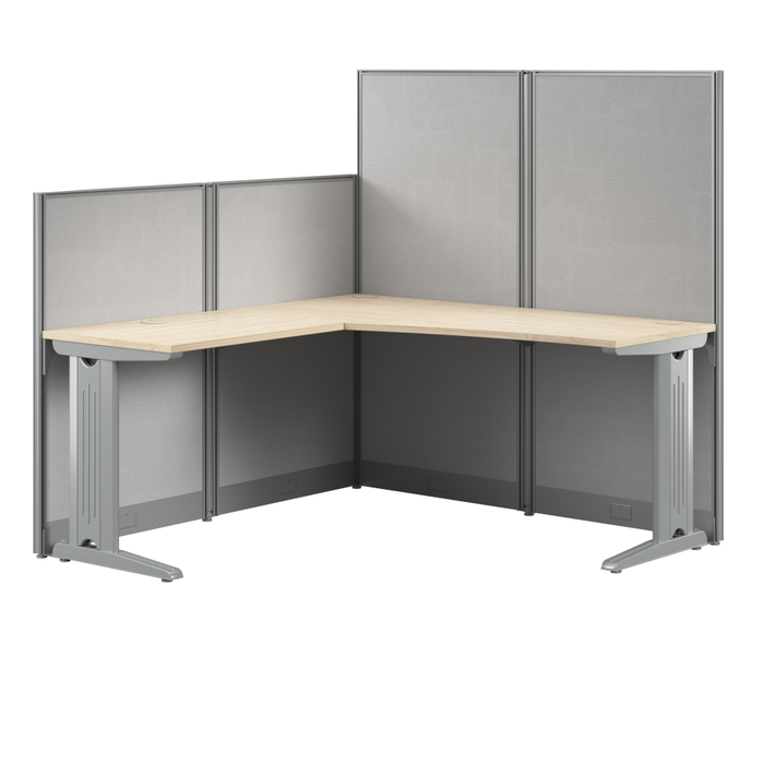 Office in an Hour 65-inch L Shaped Cubicle Desk