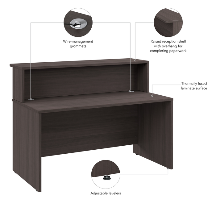 Arrive 60W x 30D Reception Desk with Shelf