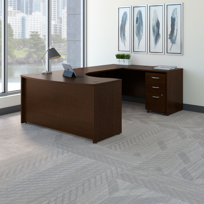 Series C 60W Right Handed Bow Front U Shaped Desk with Mobile File Cabinet