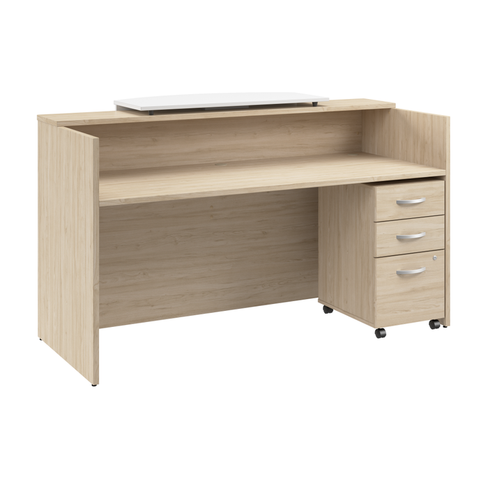 Arrive 72W x 30D Reception Desk with Counter and Mobile File Cabinet