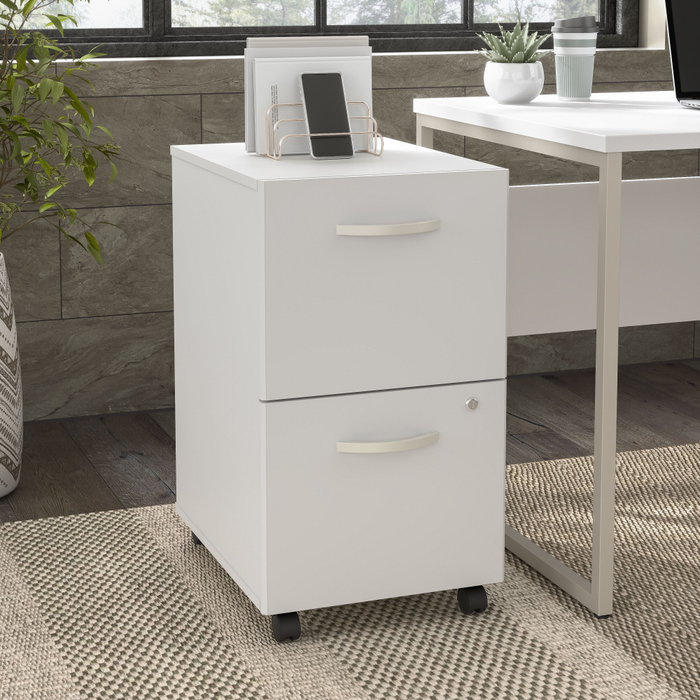 Hybrid 2 Drawer Mobile File Cabinet - Assembled