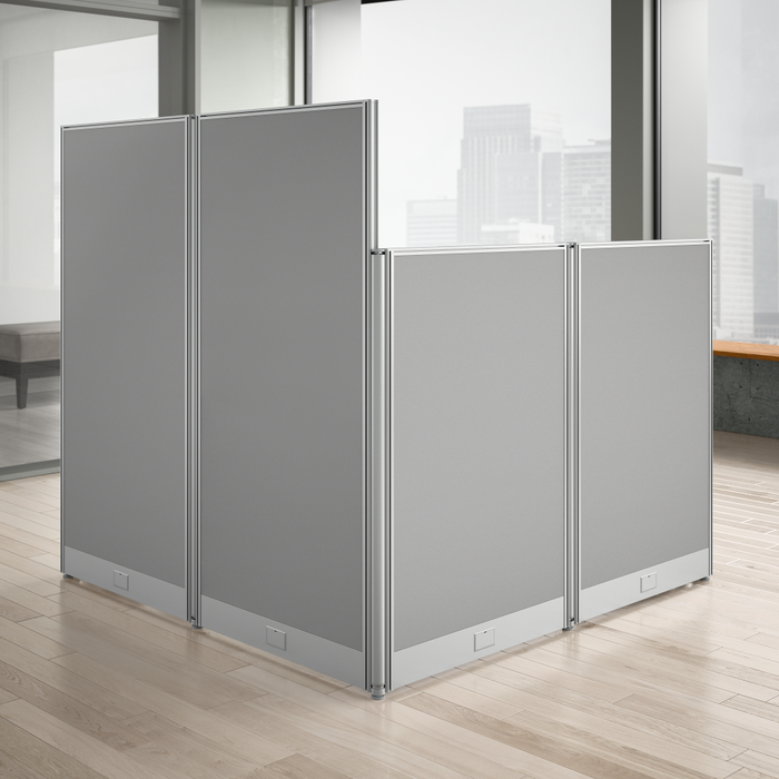 Office in an Hour 65-inch L Shaped Cubicle Desk