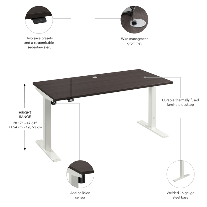Move 40 Series 60W x 30D Electric Height Adjustable Standing Desk