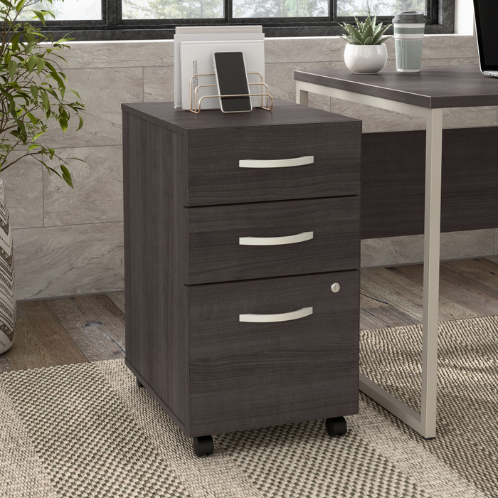 Hybrid 3 Drawer Mobile File Cabinet - Assembled