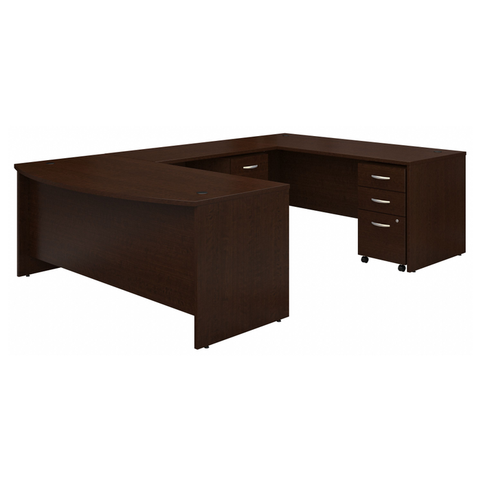 Series C 72W x 36D Bow Front U Shaped Desk with Mobile File Cabinets