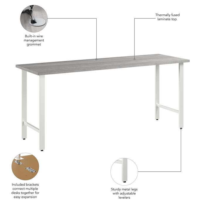 Hustle 72W x 24D Computer Desk with Metal Legs