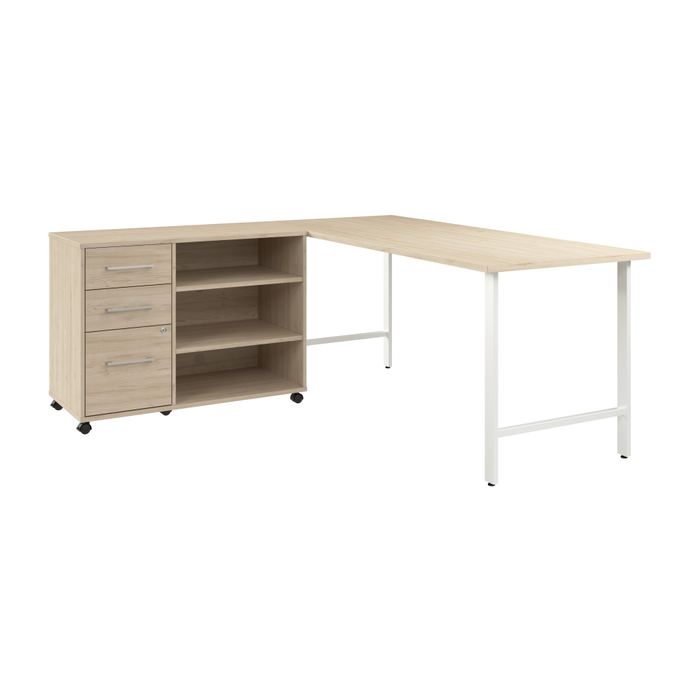 Hustle 72W x 30D Computer Desk and Storage Cabinet with Drawers and Shelves