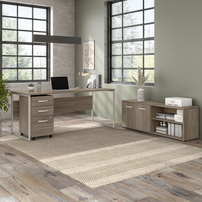 Hybrid 72W x 30D Computer Table Desk with Storage and Mobile File Cabinet