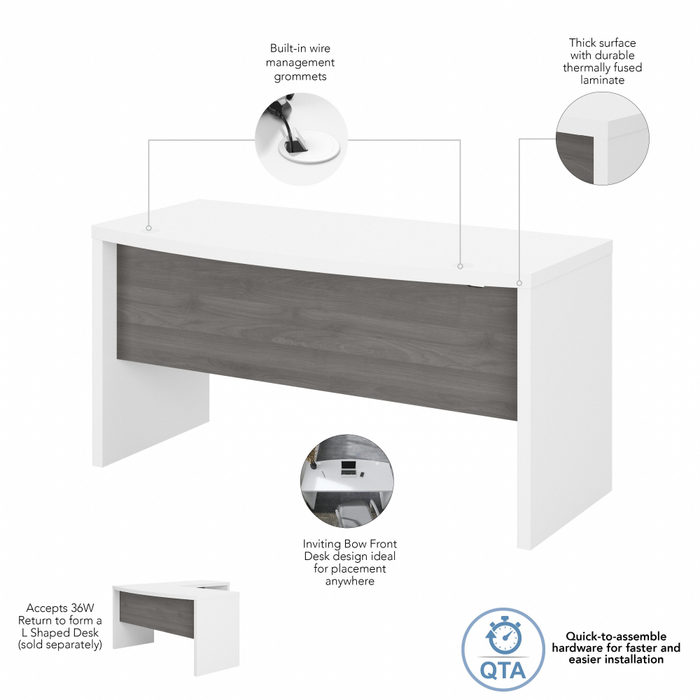 Echo 60W Bow Front Desk