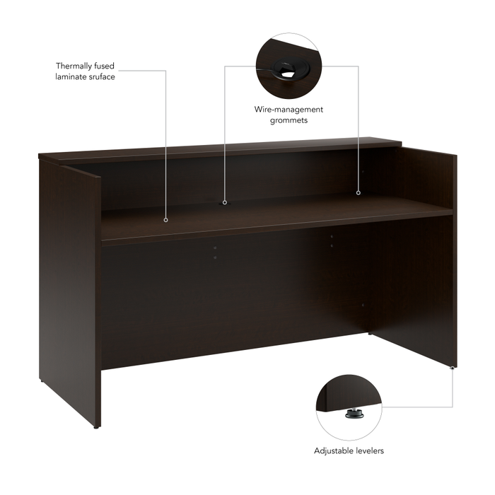 Arrive 72W x 30D Reception Desk with Shelf