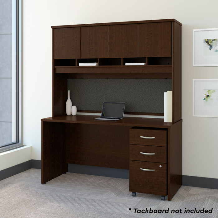 Series C 60W x 24D Office Desk with Hutch and Mobile File Cabinet