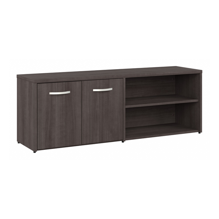 Hybrid Low Storage Cabinet with Doors and Shelves