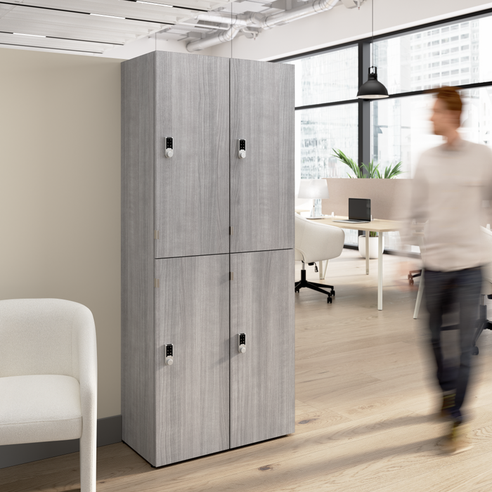 Assure Two Tier 4 Door Storage Lockers with Keypad Locks
