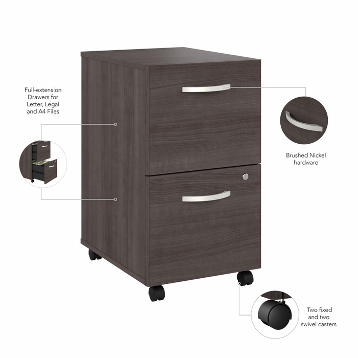 Studio C 2 Drawer Mobile File Cabinet