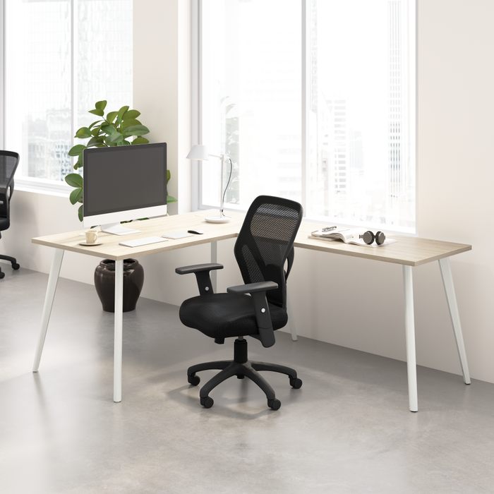Vista 60W x 30D L Shaped Desk with Splayed Metal Legs