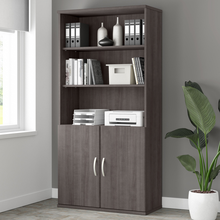 Studio A Tall 5 Shelf Bookcase with Doors