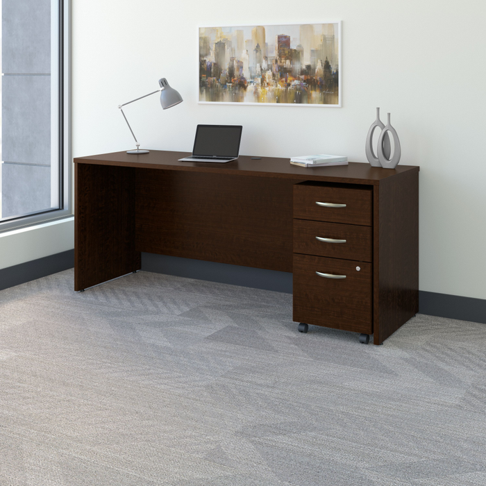 Series C 72W x 24D Office Desk with Mobile File Cabinet