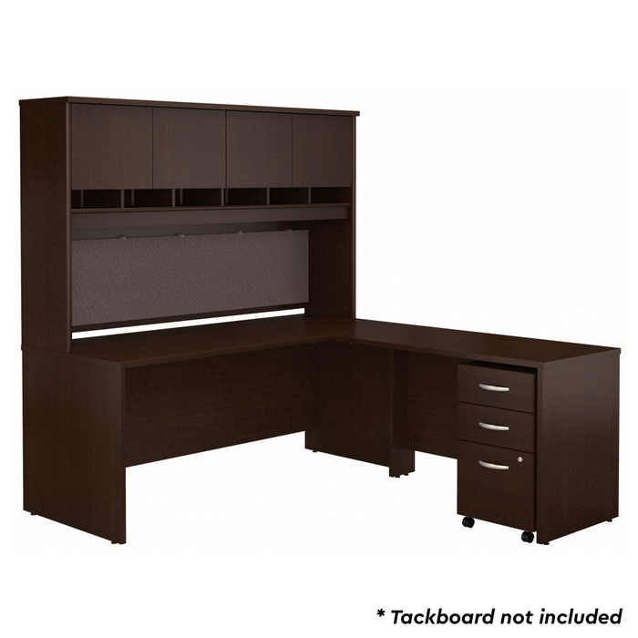 Series C 72W L Shaped Desk with Hutch and Mobile File Cabinet