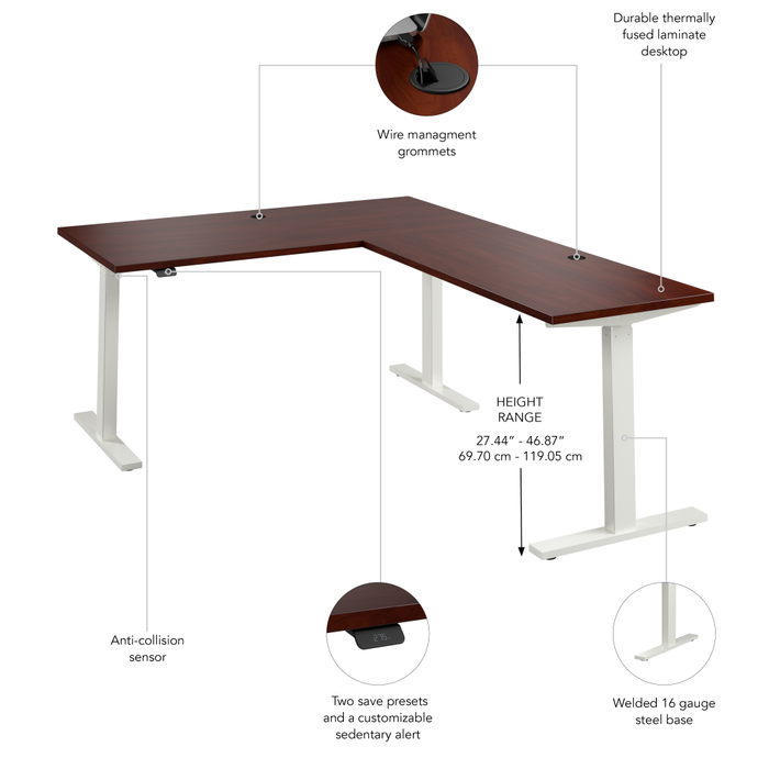Move 60 Series 60W Height Adjustable L Shaped Standing Desk