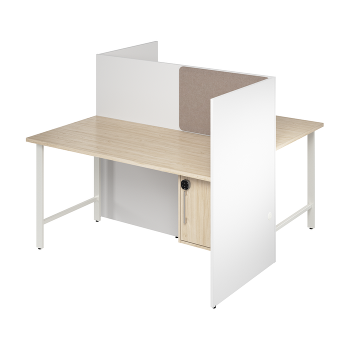 Hustle 60-inch 2 Person Office Cubicles with Locking Storage Cabinet