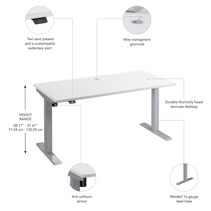 Move 40 Series 60W x 30D Electric Height Adjustable Standing Desk