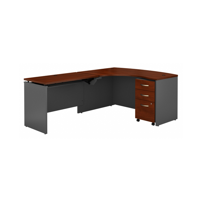 Series C 60W x 43D Left Hand 3 Position Sit to Stand L Shaped Desk with Mobile File Cabinet