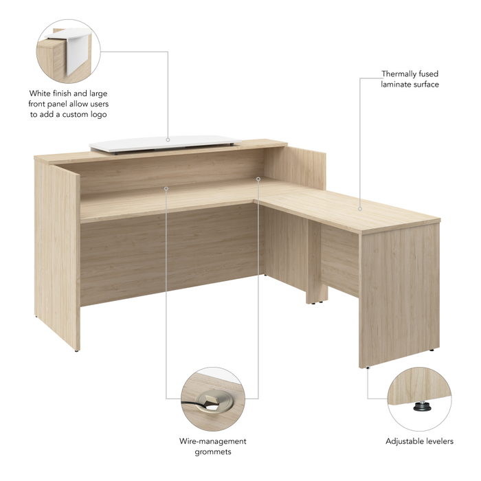 Arrive 72W x 72D L Shaped Reception Desk with Counter