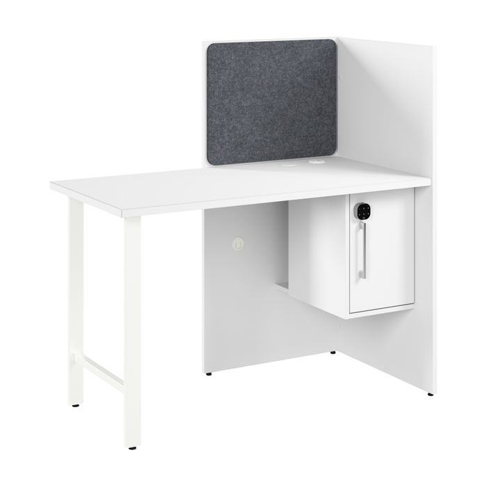Hustle 48-inch Cubicle Desk for Office with Locking Storage Cabinet