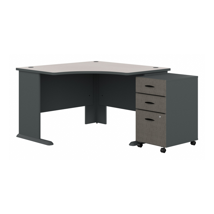 Series A 48W Corner Desk with Mobile File Cabinet