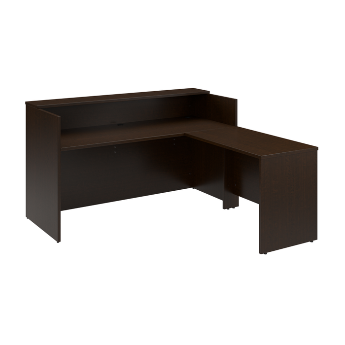 Arrive 72W x 72D L Shaped Reception Desk with Shelf