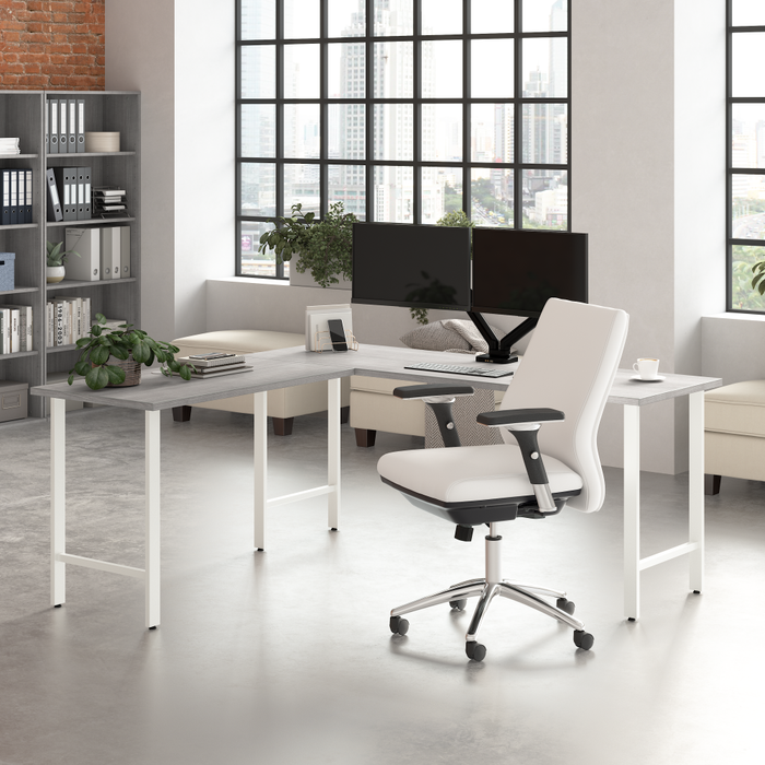 Hustle 72W x 24D L Shaped Computer Desk with Metal Legs