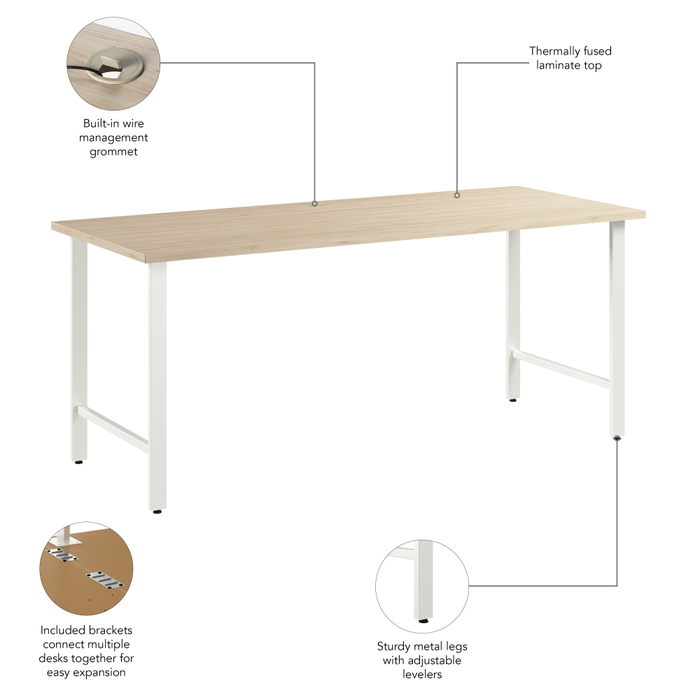 Hustle 72W x 30D Computer Desk with Metal Legs