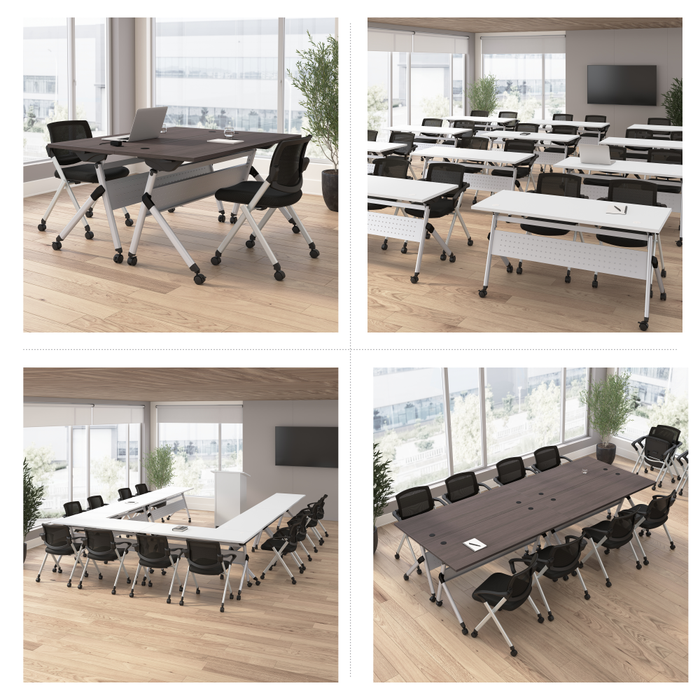Envision 60W Folding Training Table and 2 Folding Chairs