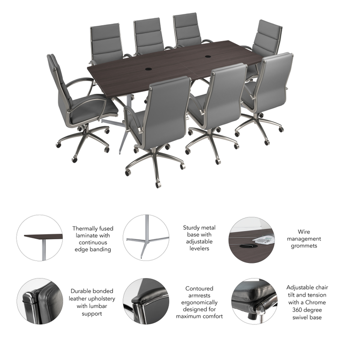 96-inch Office Conference Table with Chairs
