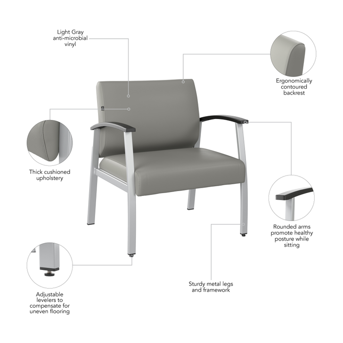 Arrive Bariatric Waiting Room Guest Chair with Arms