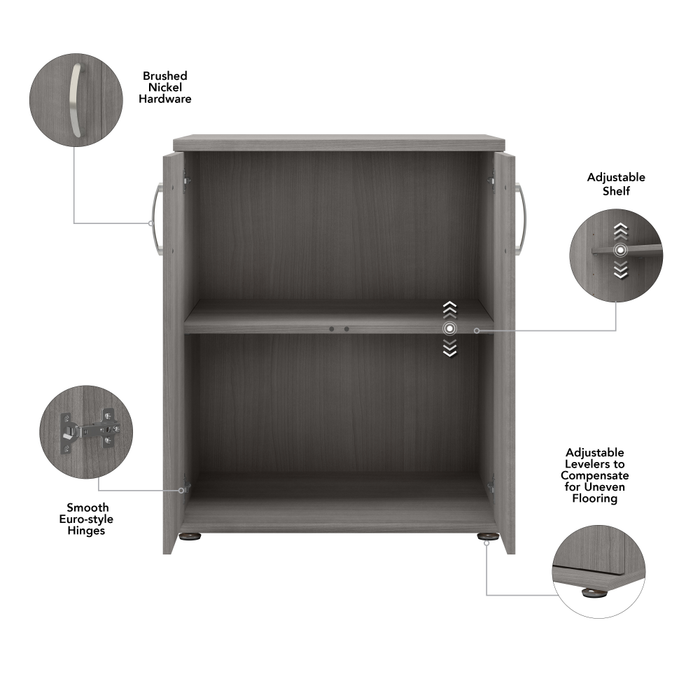 Universal Floor Storage Cabinet with Doors and Shelves