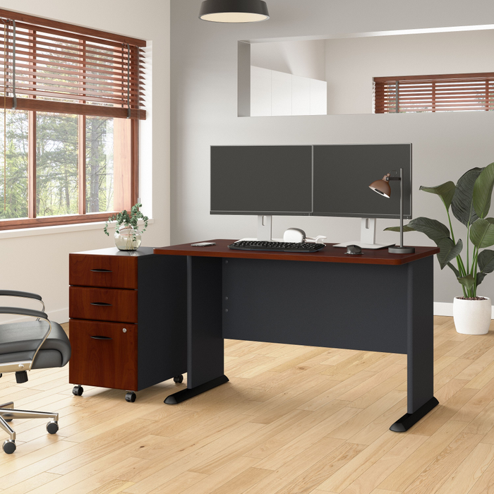 Series A 48W Desk with Mobile File Cabinet