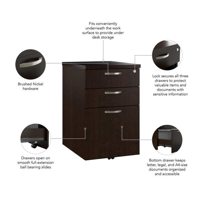 Office in an Hour 3 Drawer Mobile File Cabinet