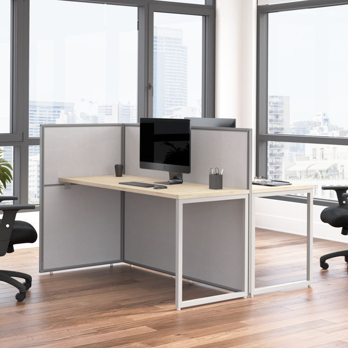Easy Office 60W 2 Person Cubicle Desk Workstation with 45H Panels