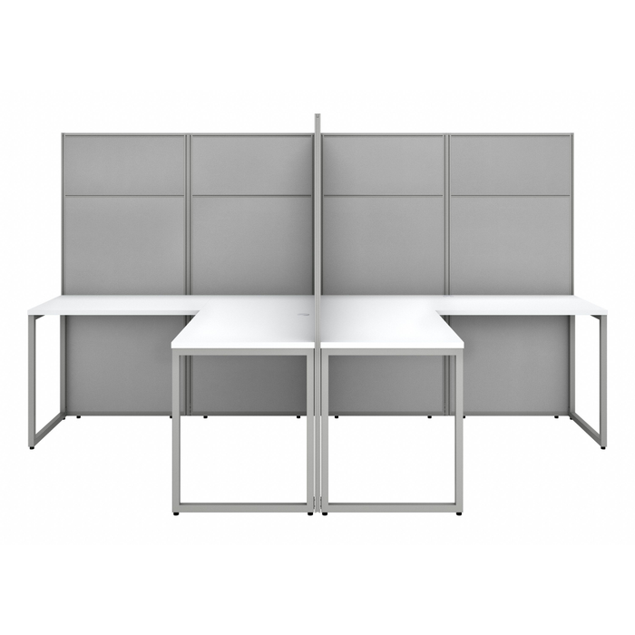 Easy Office 60W 4 Person L Shaped Cubicle Desk Workstation with 66H Panels