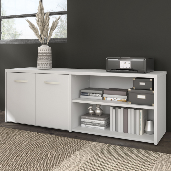 Hybrid Low Storage Cabinet with Doors and Shelves