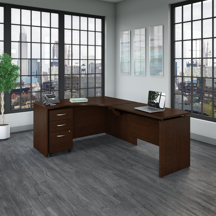 Series C 60W x 43D Right Hand 3 Position Sit to Stand L Shaped Desk with Mobile File Cabinet