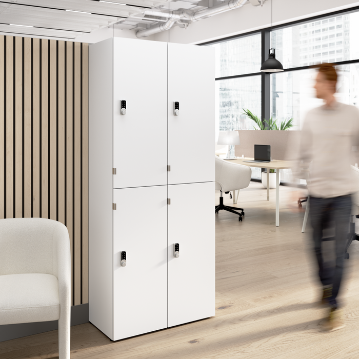 Assure Two Tier 4 Door Storage Lockers with Keypad Locks