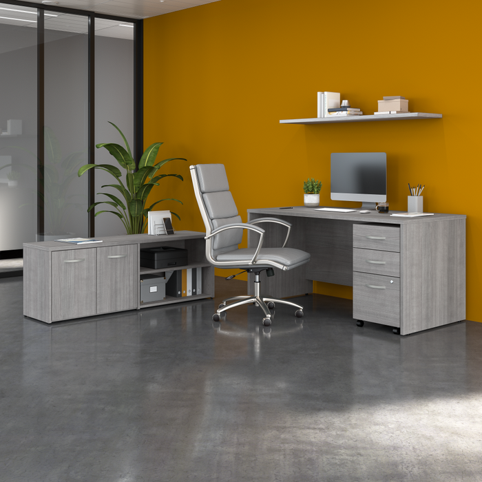 Studio C 60W x 30D Office Desk with Storage Return and Mobile File Cabinet