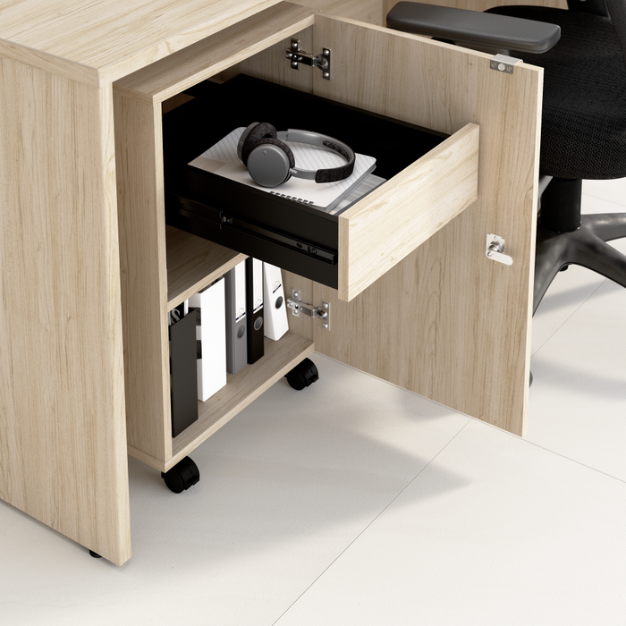 Assure Mobile File Cabinet with Drawer, Door, and Keypad Lock