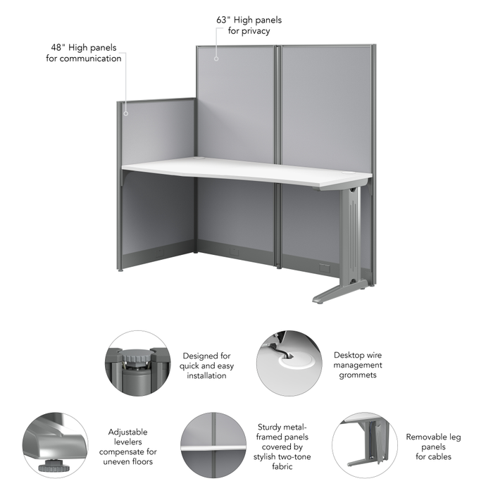 Office in an Hour 65W x 33D Straight Cubicle Desk