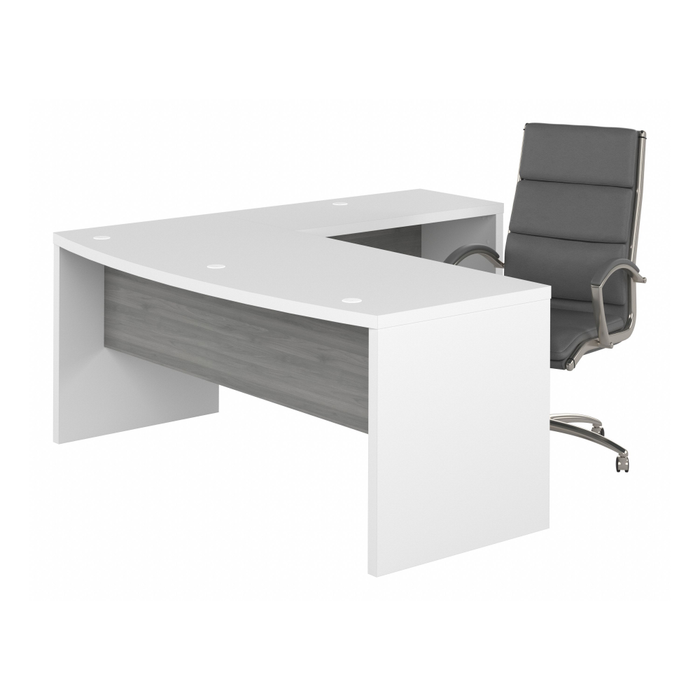 Echo 72W Bow Front L Shaped Desk and Chair Set