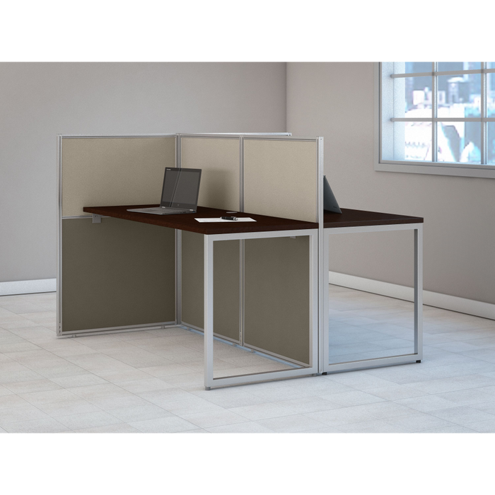 Easy Office 60W 2 Person Cubicle Desk Workstation with 45H Panels