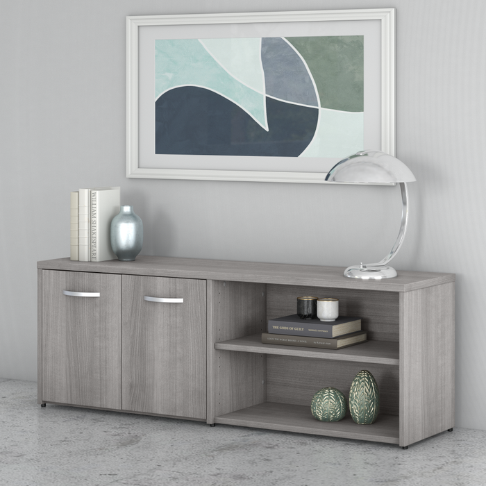 Studio C Low Storage Cabinet with Doors and Shelves
